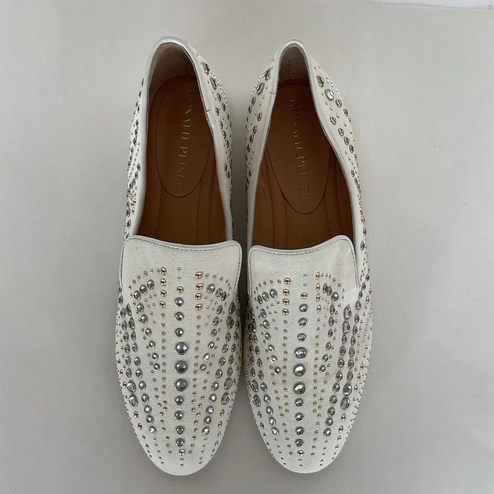 Donald J. PLINER New Leather Studded Loafers size 8 - Picture 3 of 16